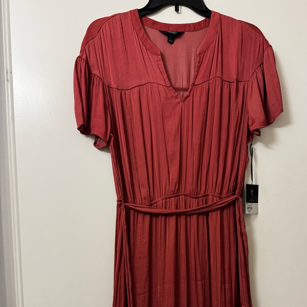 Simply Vera Vera Wang Rust Red Midi Dress • Size Large • Flowy & Feminine